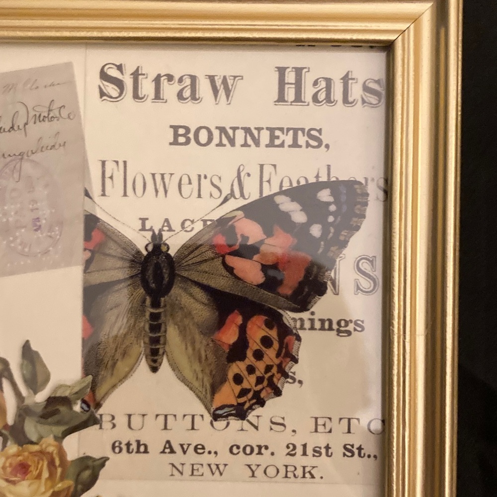 Gold Framed Vintage Collage Wall Art